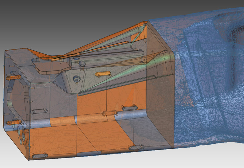 esempio reverse engineering abitacolo in carbonio